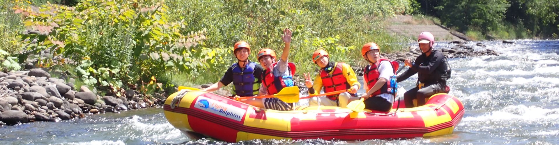 Exhilarating rafting on a sunny day in Furano.