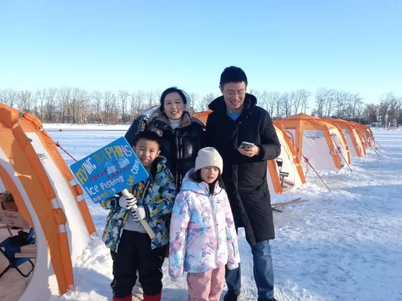 Winter jacket and boots available for rent.